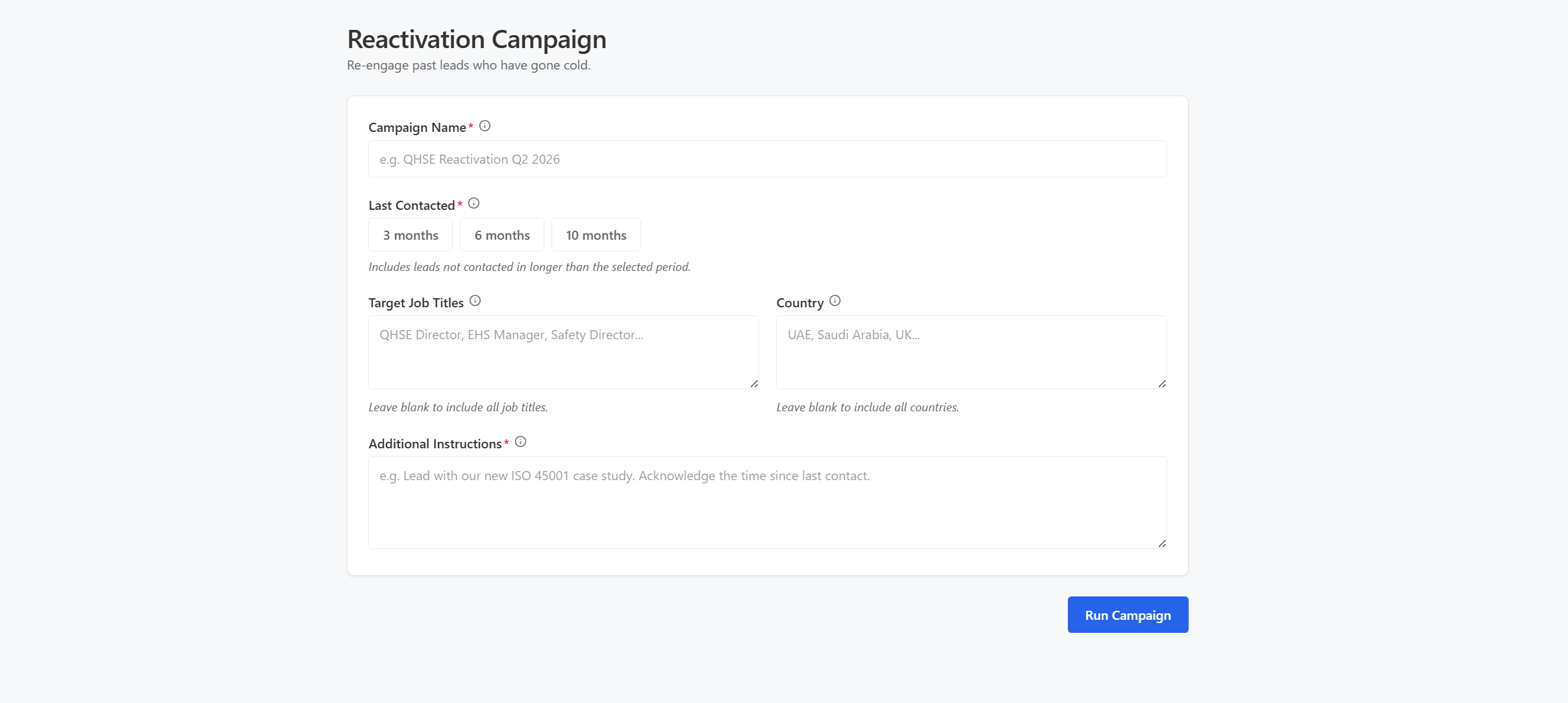 Reactivation Campaign Builder
