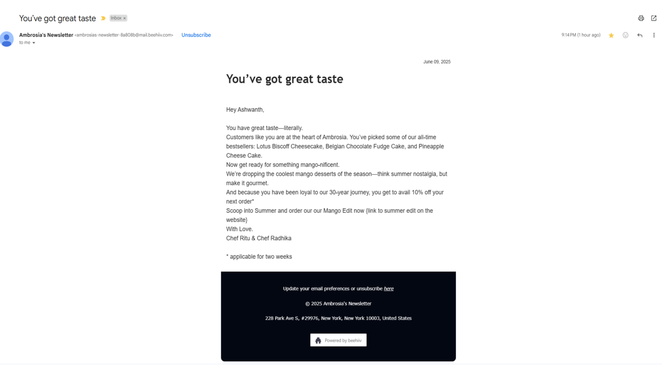 Personalized Newsletter Send