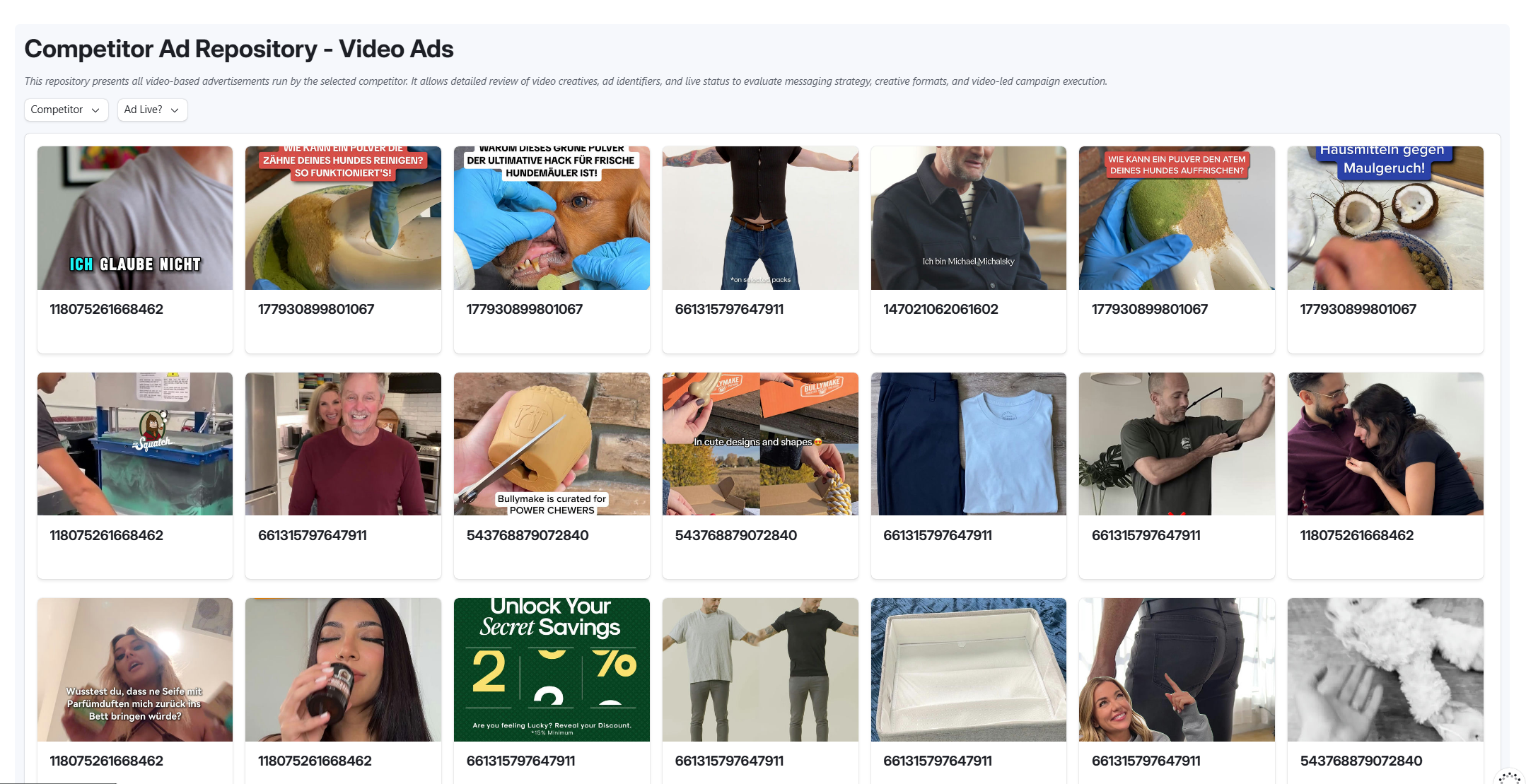 Competitor Ad Repository