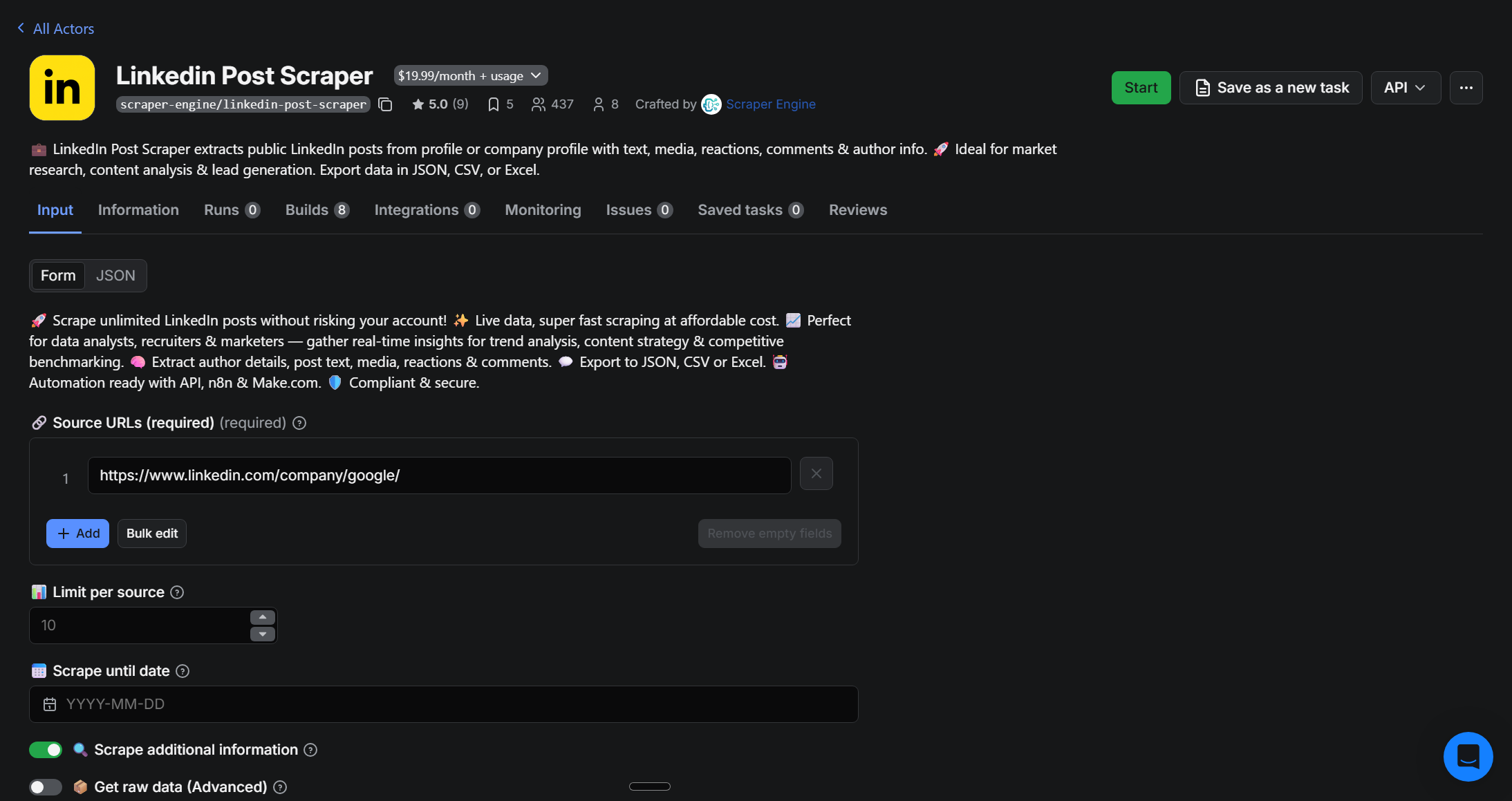 LinkedIn Post Scraping Engine